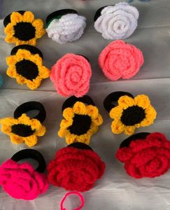 Colorful Flower Hair Ties (Set of 2 random )