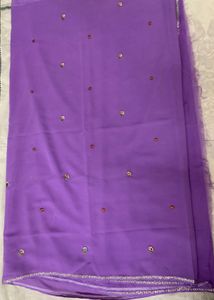 Designer Purple Saree with blouse piece