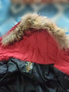 Red Casual Bomber Jacket