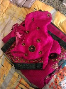 Old Pink Embroidered Saree