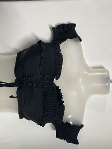 Black Off-Shoulder Crop Top