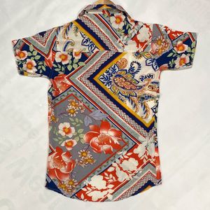 Multicoloured Floral Half Sleeve Shirt Chest 34 In