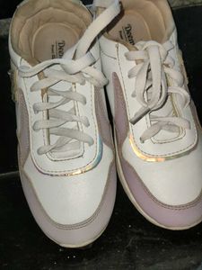 New Balance White &amp; Lavender Sneakers