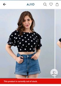 Saubhagya Polka Dot Blouson Top