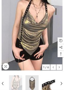 Metallic Halter Top