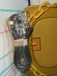 Mustard Structured Classy Handheld Bag