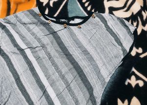 Grey With Black Combination Kurta