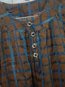 Vintage Plaid Button-Up Top