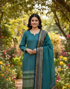 Chanderi Silk Kurta with Zari Work Dupatta &salwar