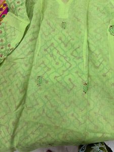 Cotton Chikankari Kurta Dupatta Pants