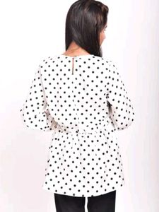 Polka Dot Wrap Top