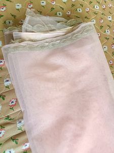 Brand New Net Peach Colour Saree