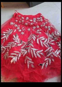 Red Crop top Lehnga