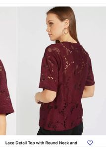 MAX UAW Maroon Lace Top