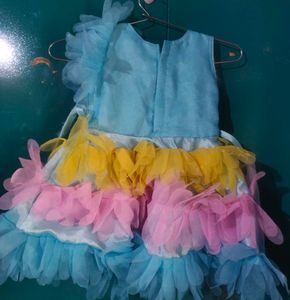 Multi Colours Girls Frock