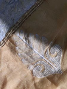 Embroided White N Gold Collar Kurti