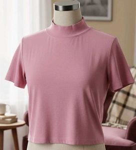 Pink Mock Neck Top