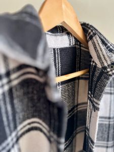 Black white check print jacket