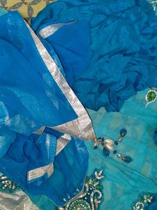 Teal Embellished Salwar Kameez