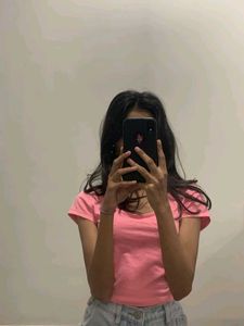 Pink Cropped Tee
