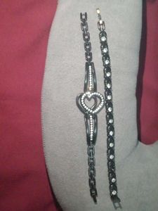 Black &amp; Rhinestone - Set of 2