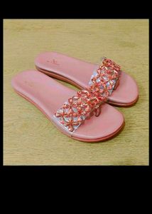 Pink Embellished Flats