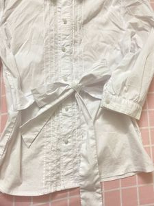White Tie-Waist Blouse