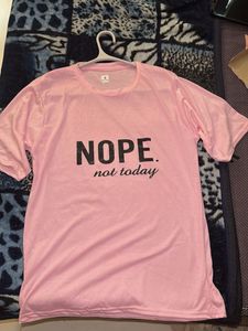 Pink "Nope. Not Today" Graphic Tee - Size S