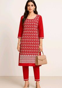 Elegant Embroidered Kurta Pant Coord Set