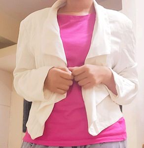 Waterfall Collar Open Front Jacket