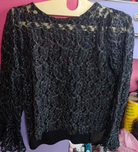 Elegant Black Lace Long Sleeve Top