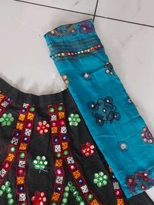 Ethnic Embroidered Skirt &amp; Blouse