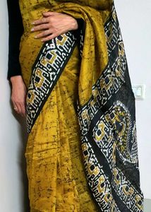 Elegant Mustard Yellow Saree