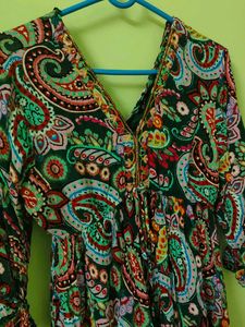 Paisley Print Mini Dress