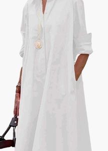 Oversized White Shirt Dress