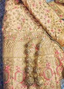 Beautiful Mustard Lehenga With Red Chunni