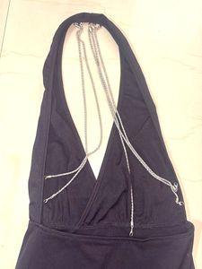 Black Halter Mini Dress