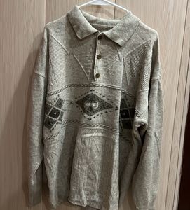 Vintage Patterned Knit Sweater