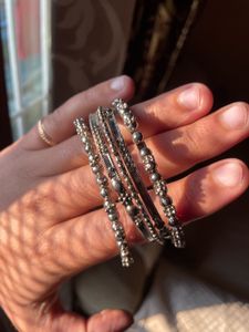 Silver Tone Bangle Set