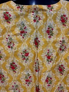 Floral Print Yellow Kurta