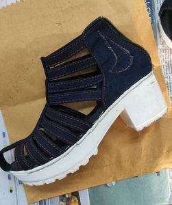 Denim Platform Heels (gladiator heel)