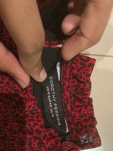 Chic Red Animal Print Top