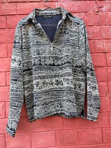 Patterned Button-Down Top