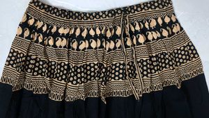 Black Paisley Print Skirt