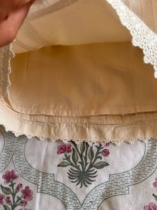 Tweed Cream Lace Korean Skirt