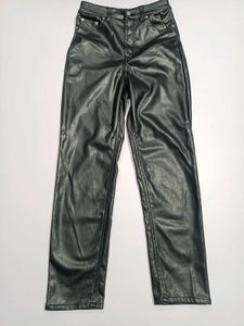 H&amp;M Black Leather Pants Sz  26-28 Excellent