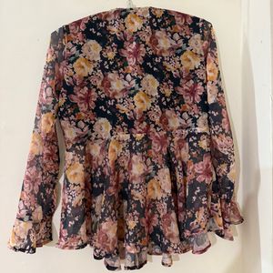 Black floral Printed Top