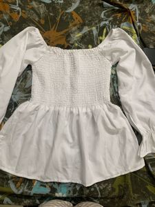 Chic White Peplum Top