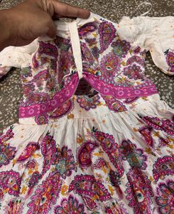 Paisley Print Dress Stylish Frock Middi Newly Tag