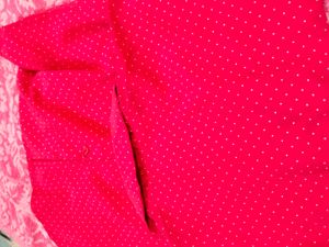 Cherry Pink Colour Shirt White Polka Dotted